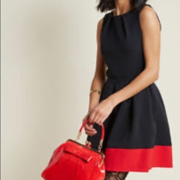 Closet LONDON Color Block Fit and Flare Sleeveless Dress Size 6 in Black and Red - Picture 11 of 11